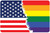 Half Pride Half American Flag - Postcard Sized Vinyl Sticker 6" x 4"