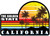 California - The Golden Sate  Palm Sunset Silhouettes - Postcard Sized Vinyl Sticker 6" x 4"