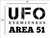 UFO Eyewitness Area 51 - Postcard Sized Vinyl Sticker 6" x 3.75"