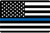 Police Tribute American Flag Blue & Black - Postcard Sized Vinyl Sticker 6" x 4"