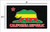 California Republic Rasta Bear Flag - Postcard Sized Vinyl Sticker 6" x 3.75"