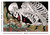 Defying the Skeleton by Utagawa Kuniyoshi Poster - 36" x 24"