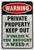 Warning Private Property Keep Out Tin Sign - 20x30cm - 7.87" x 11.81"