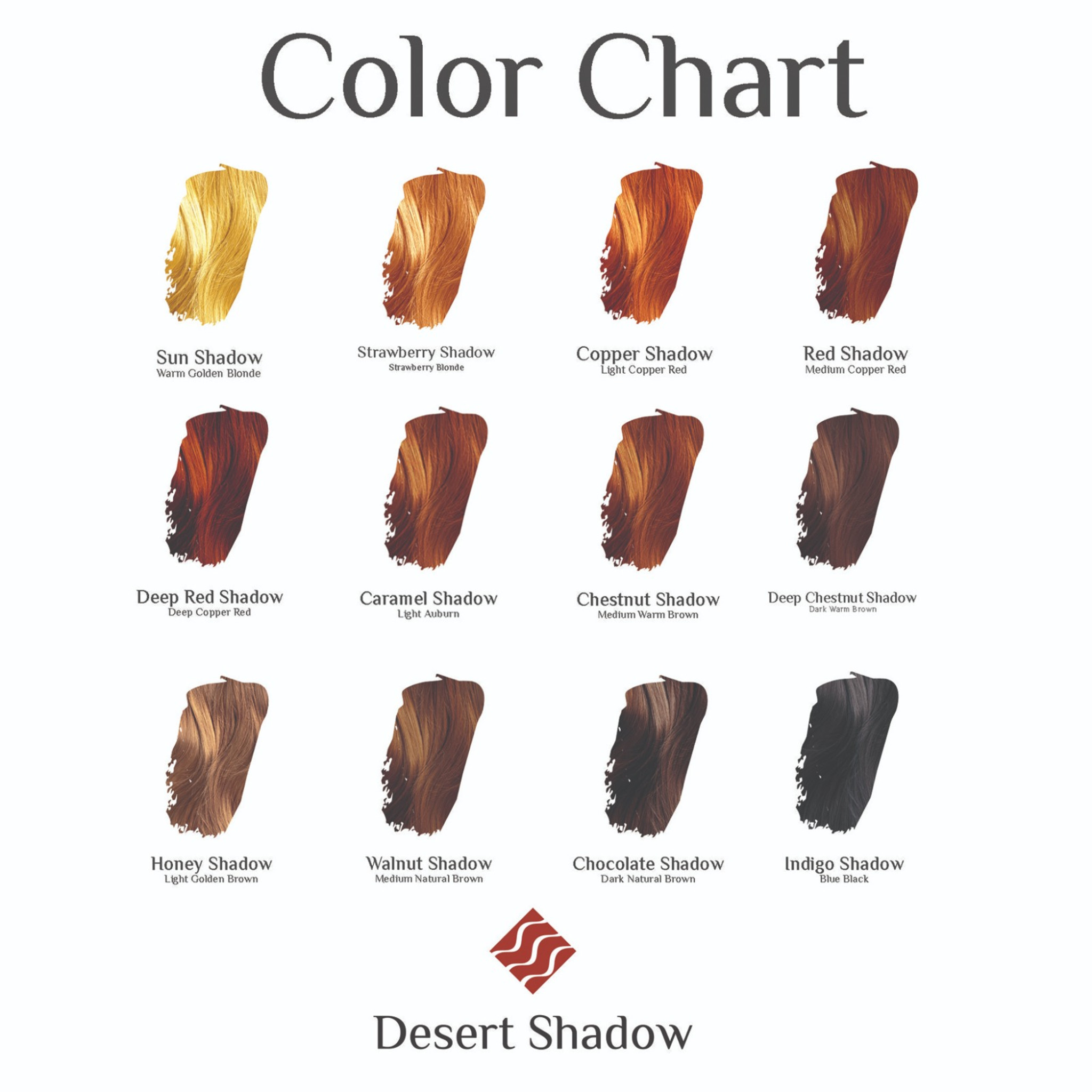 light red brown hair color chart