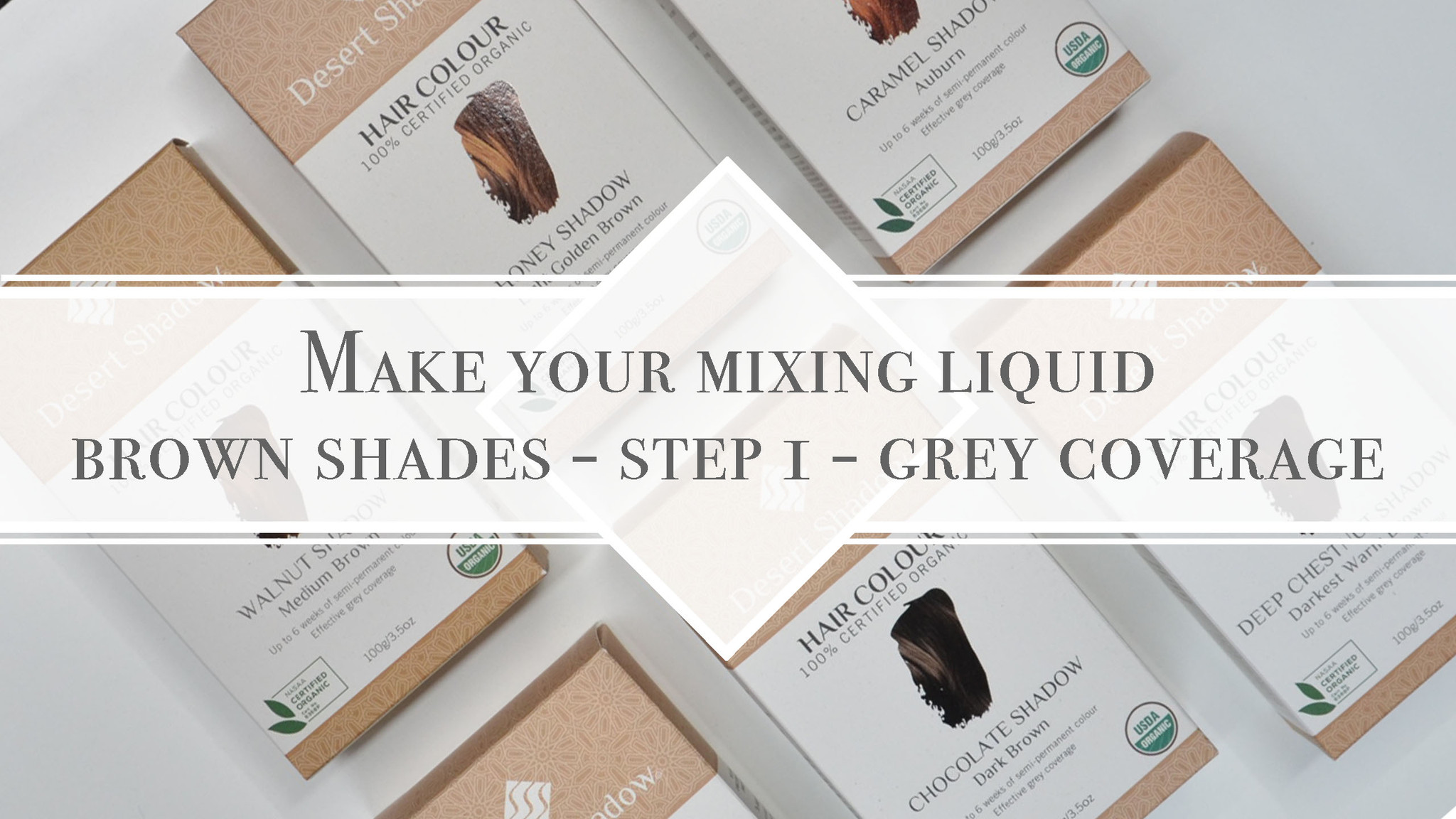 Make your mixing liquid for brown shades step 1 - grey coverage mixing method with Desert Shadow