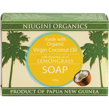 NIUGINI ORGANICS Virgin Coconut Oil Soap Lemongrass 100g product photo