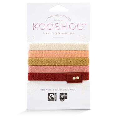 KOOSHOO organic plastic free  hair ties  5 pack - Ginger product photo