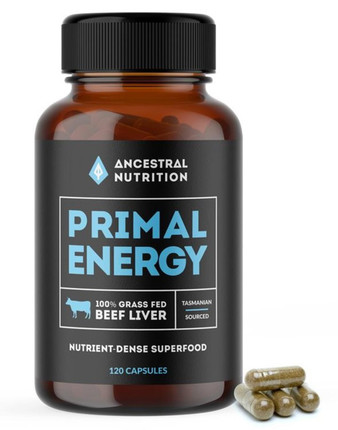 Ancestral Nutrition Primal Energy Caspules - Beef Liver 120 Capsules product image