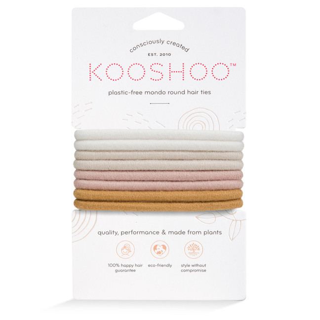KOOSHOO plastic free round hair ties - Mondo 8 pack - Golden Fibres product photo