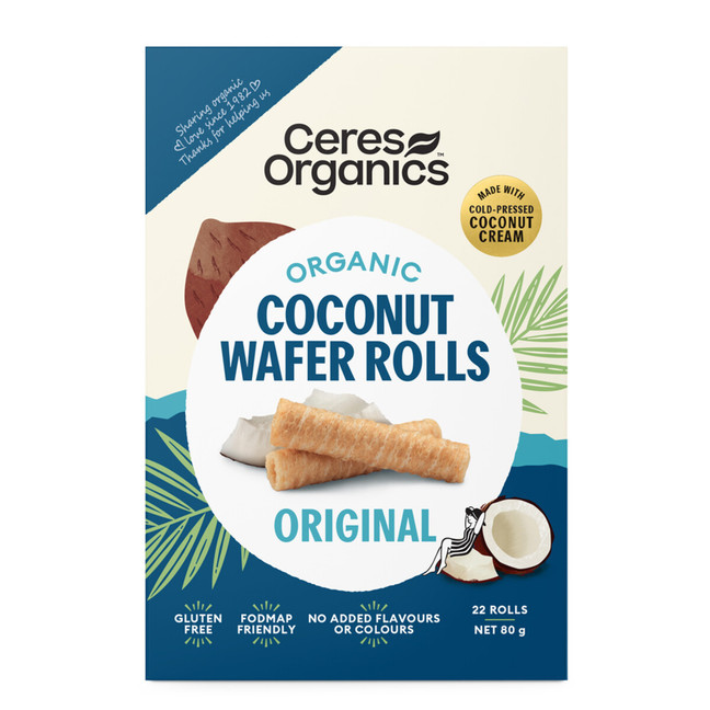 Ceres Organics Coconut Wafer Rolls - Original 80g product image