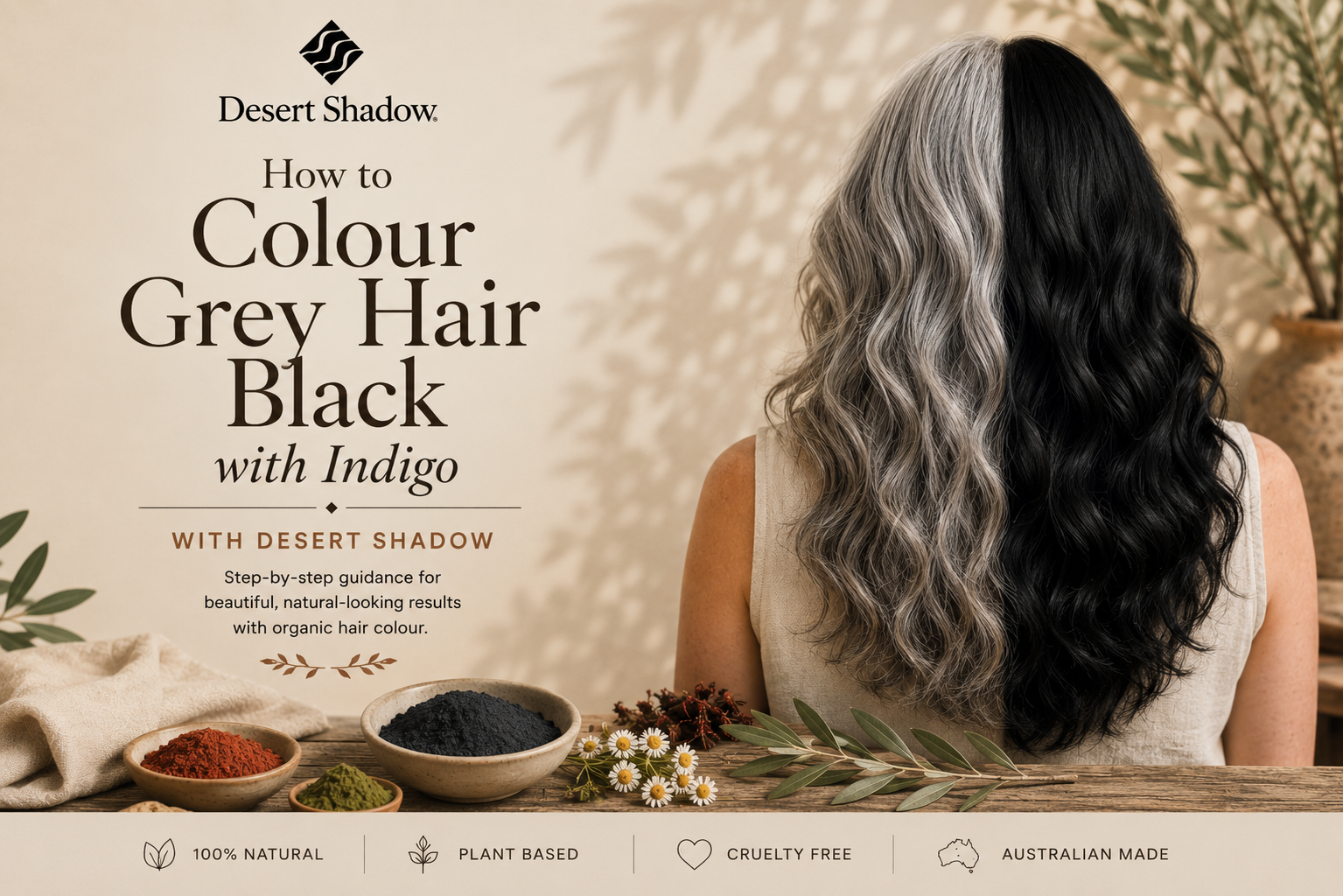 How to Colour Grey Hair Black with Indigo Organic Hair Colour