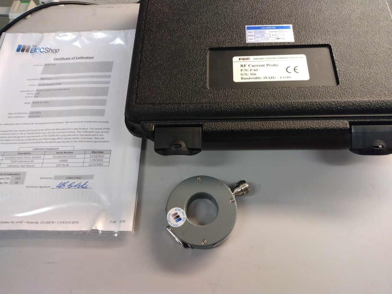 Fischer (FCC) F-65 RF Current Monitoring Probe, 10 kHz - 1 GHz