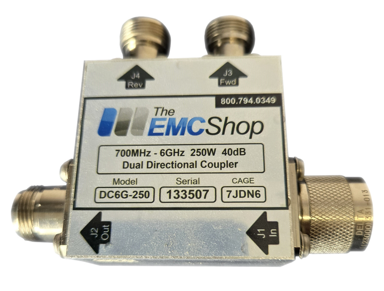 DC6G-250 700 MHz - 6 GHz, 250 Watt Dual Directional Coupler
