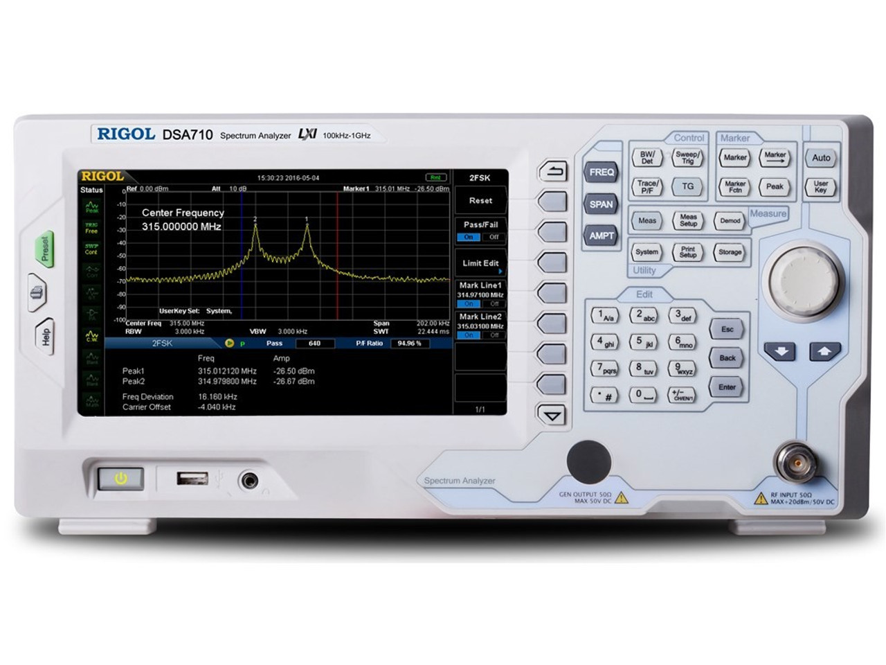 Rigol DSA710 100kHz to 1GHz Spectrum Analyzer