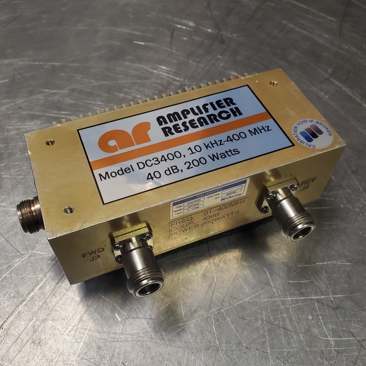 Amplifier Research DC3400 10 kHz to 400 MHz Directional Coupler for BCI Testing