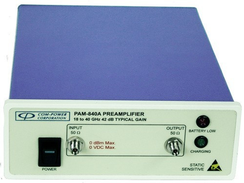 Com-Power PAM-840A Ultra Wideband Preamplifier, 18 GHz- 40 GHz, 37 dB Gain