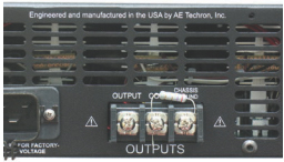 Closeup of the Output Terminals - AE Techron 7224