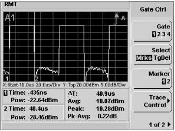 Keysight Figure 5. Markers 1 and 2 Time and Power