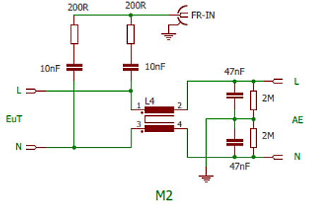 Fig. 6: principal circuitry CDN M2/M3 16A, switch position M2