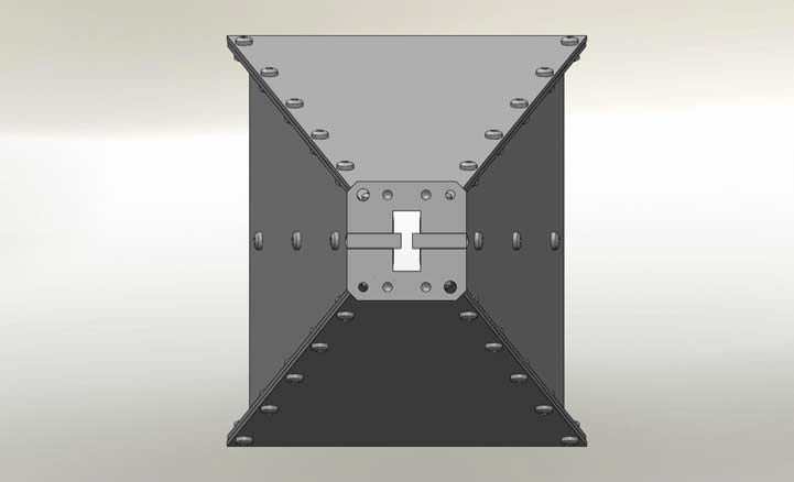 Back View with WRD750D24 Flange (Horizontal Polarisation) - Schwarzbeck HWRD750 Double Ridged Broadband Horn Antenna