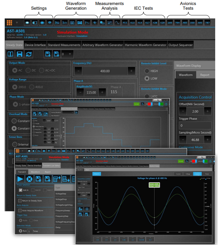 Asterion AC Virtual Panels (Graphical User Interface)