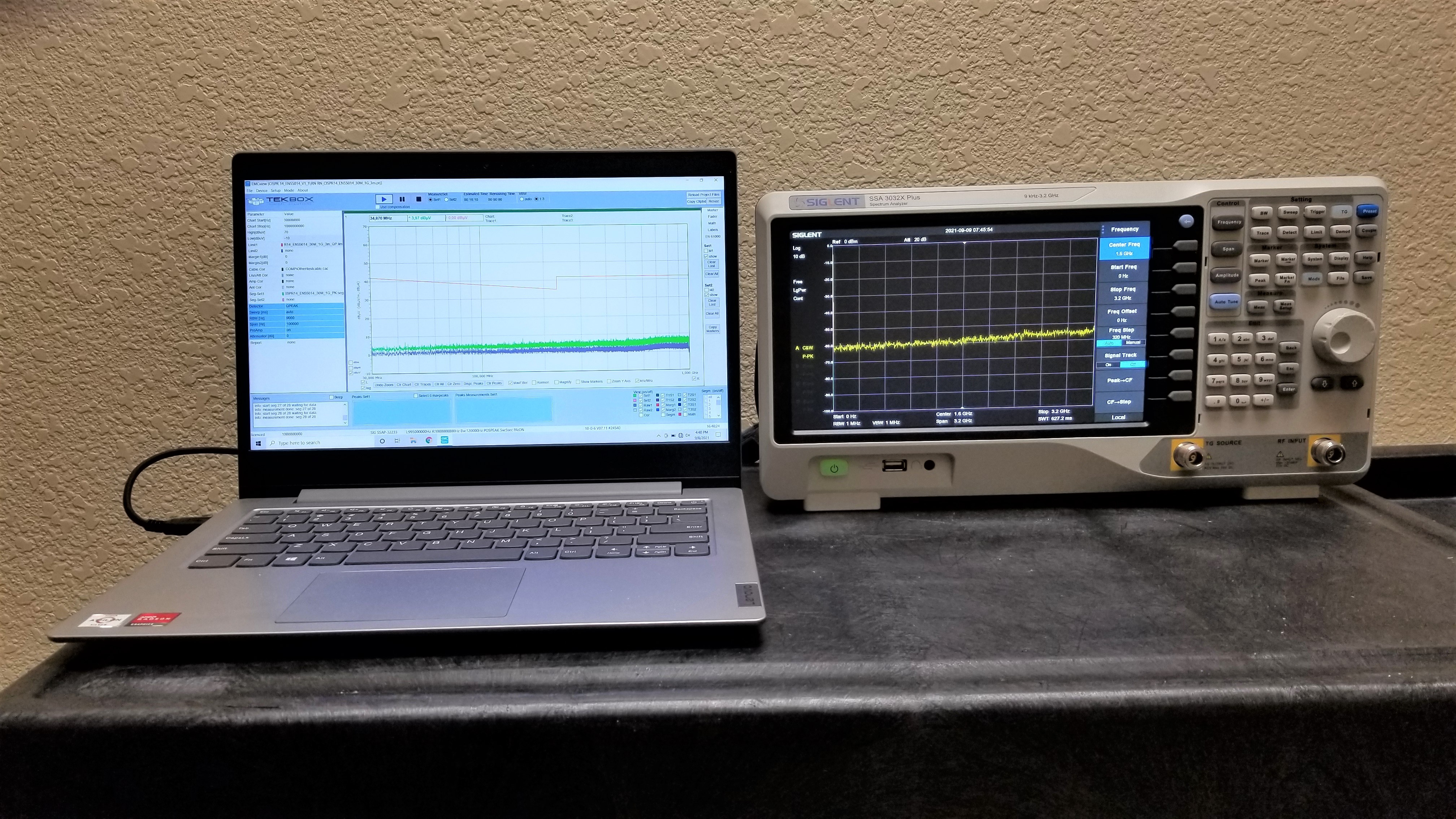 Siglent SSA3032X Plus Spectrum Analyzer w/ EMI Software/Laptop