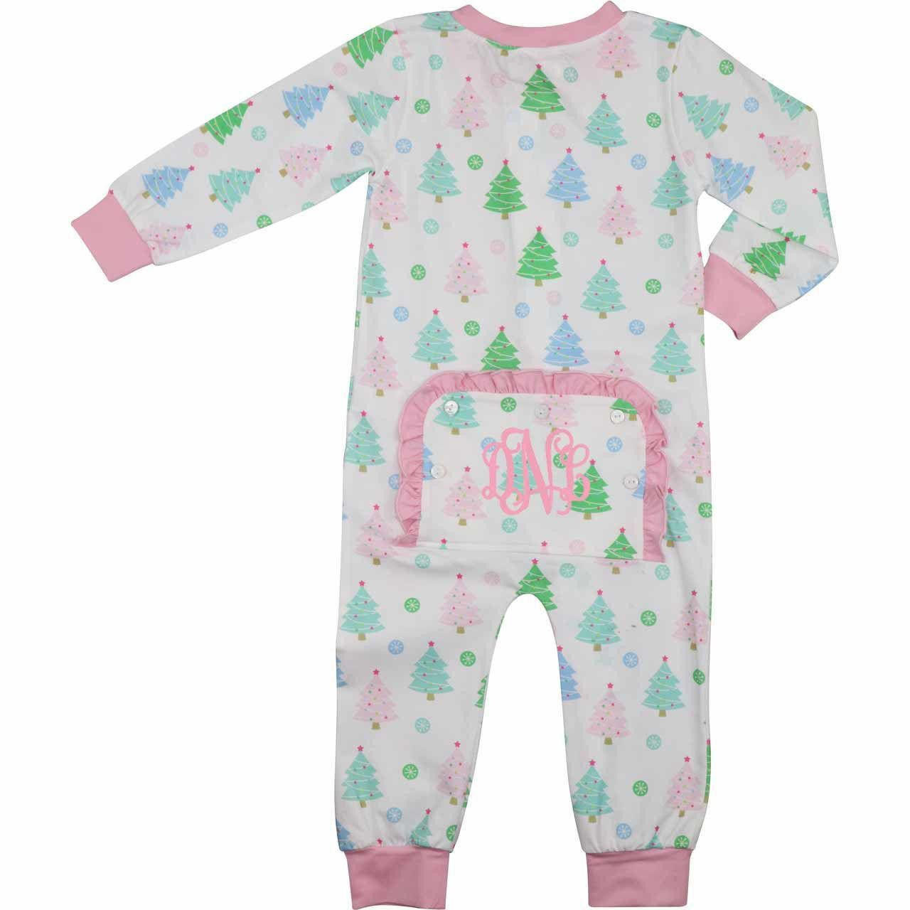 Pastel Knit Christmas Tree Zipper Pajamas - Shipping Mid October