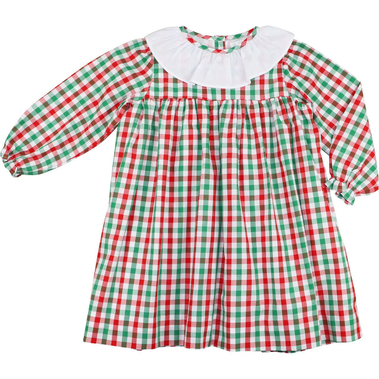 Holiday Check Ruffle Dress - Cecil and Lou