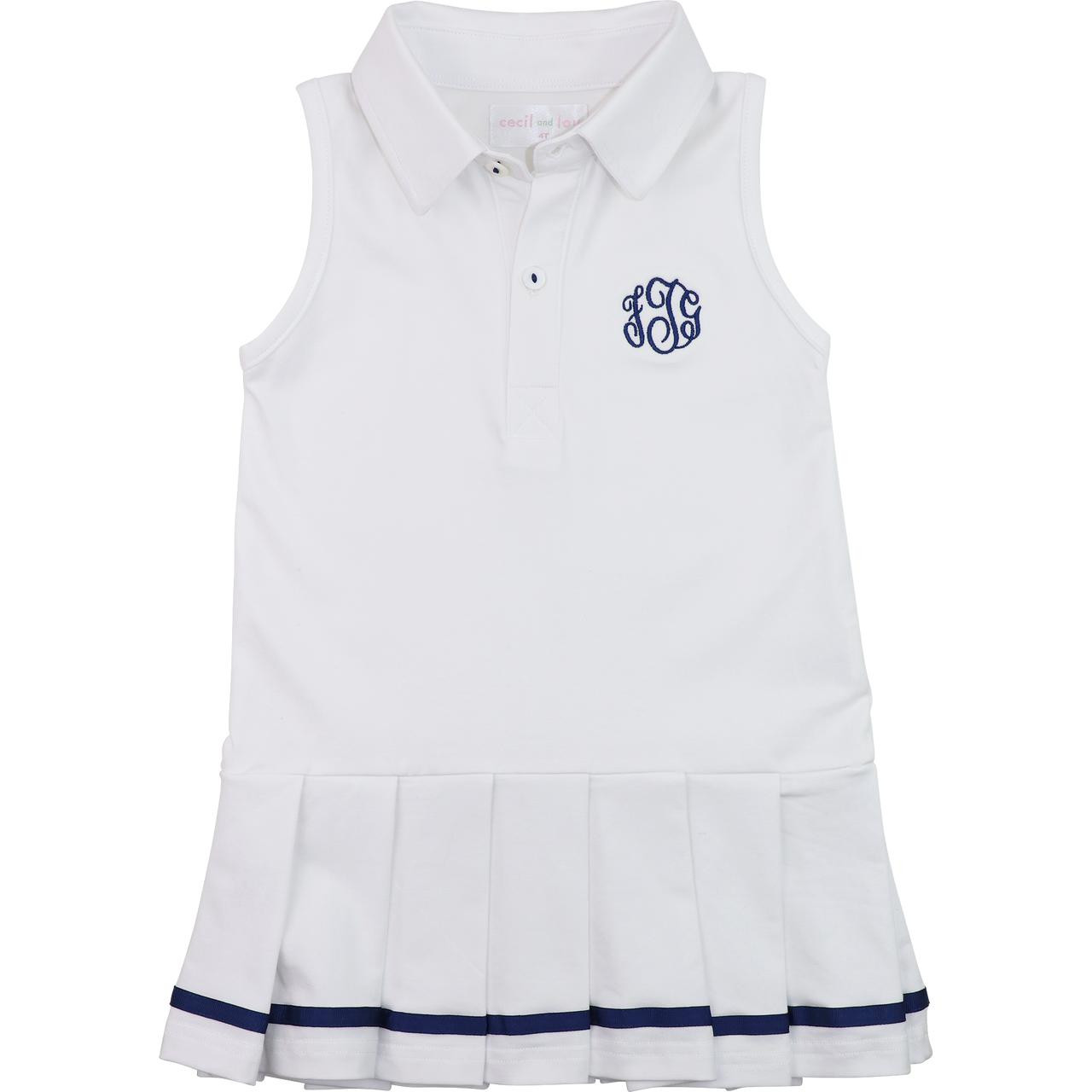 Navy And White Knit Tennis Dress