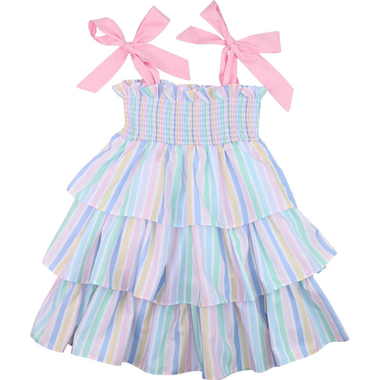 Pastel Stripe Tiered Sundress - Cecil and Lou