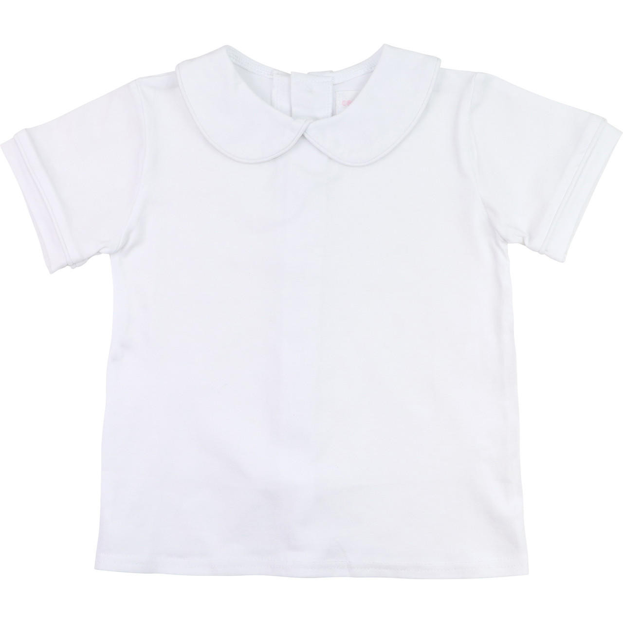 Boy s White Knit Peter Pan Shirt Cecil and Lou