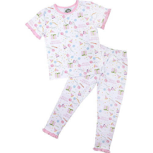 Pink Birthday Print Knit Pajamas - Cecil and Lou