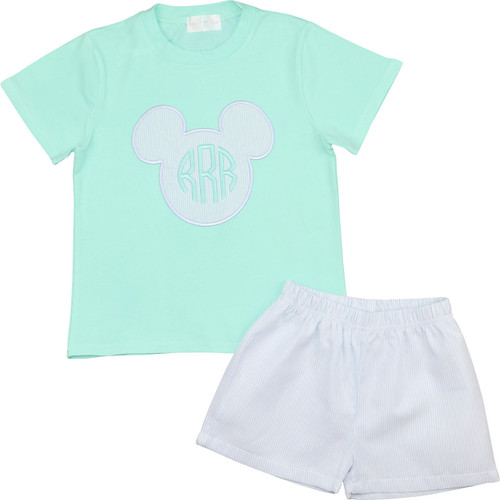 Dressie Jessie Smocking Pastel Mouse Ears Short Set 4T