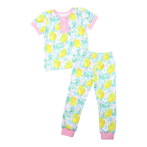 Pink Pastel Butterfly Print Knit Pajamas - Cecil and Lou