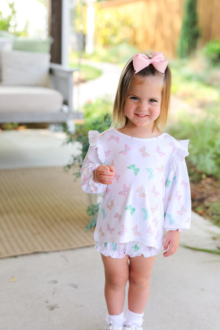 Pink Pastel Butterfly Print Knit Pajamas - Cecil and Lou