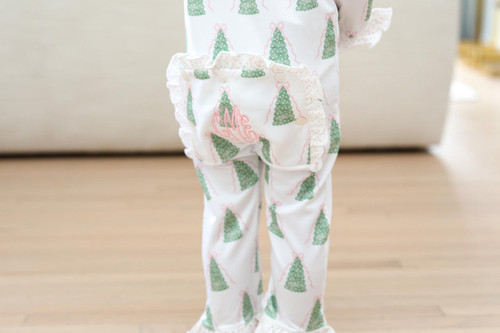 Pastel Knit Christmas Tree Zipper Pajamas - Shipping Mid October