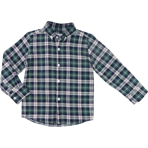 Blue And Green Windowpane Button Down Shirt - Shipping Mid October - Cecil  and Lou