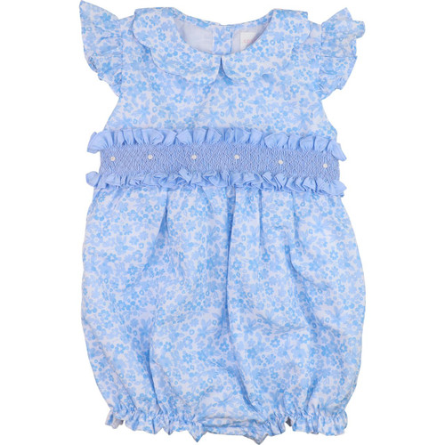 Blue And White Honeycomb Embroidered Short Set - Cecil and Lou