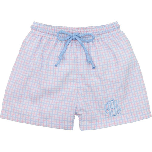 SEERSUCKER SWIMMING TRUNKS - Blue / Grey