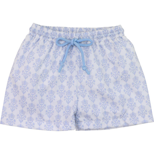 Maxx Flyfront Trunks - Floral Print - Blue