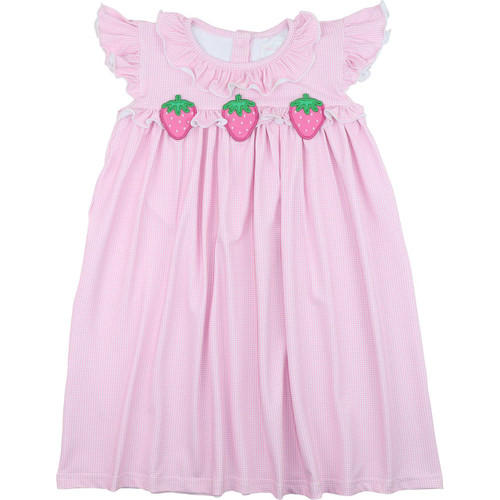 Pink And Green Daisy Print Eyelet Knit Dress - Cecil and Lou