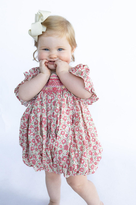 Pink Poppy Smocked Bubble