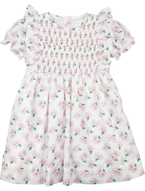 Pink Magnolia Smocked Ruffle Dress - Cecil and Lou