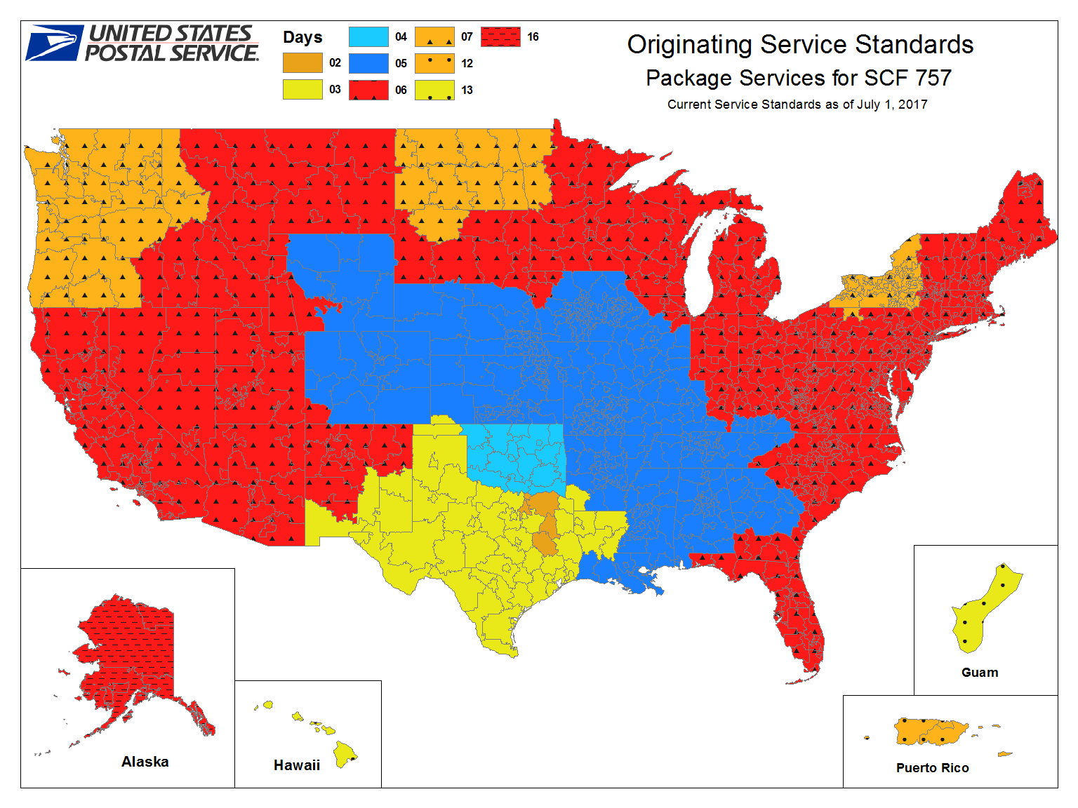 usps firstclass mail map