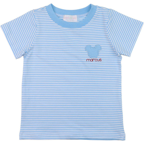 Blue Stripe Knit Mouse Ears Shirt - Cecil and Lou