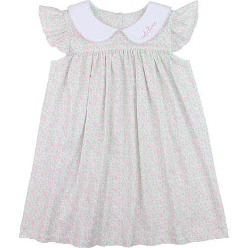 Pink Gingham Knit Smocked Bunny Dress - Cecil and Lou