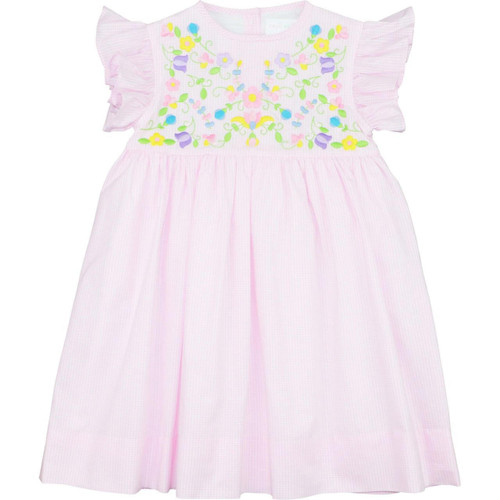 Pink Gingham Embroidered Fiesta Dress - Cecil and Lou