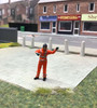 1-76 Painted Figure Holding Bin Lid up pose (orange), Designed for SR Hobbies Bins
