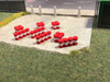 N Gauge 1/148 Red & White Oil Barrels...32 pack