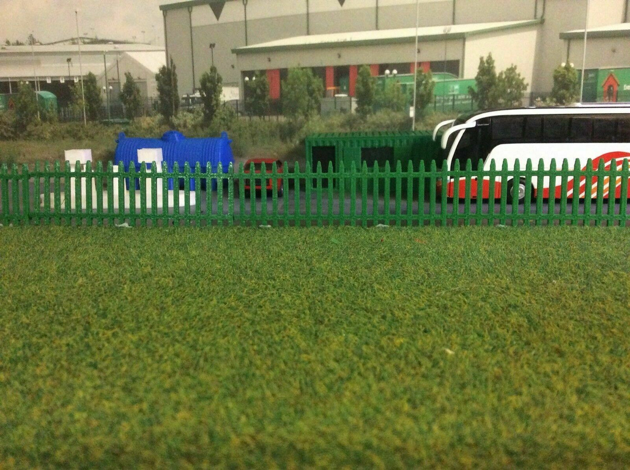 1:76 3D Printed Security fence (green) - 6pkt